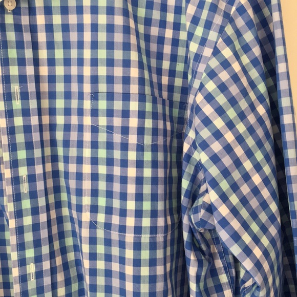 Club Room Blue Check Cotton Button Front Shirt - Picture 4 of 8